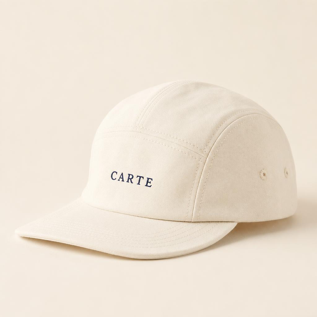 Carte 5-panel cap in soft cream